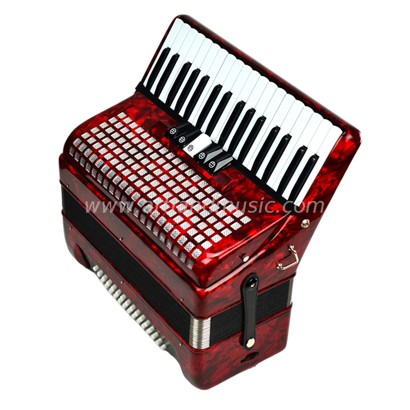 34 Keys 60 Bass Piano Accordion Red (AT3460) 5 Chorus