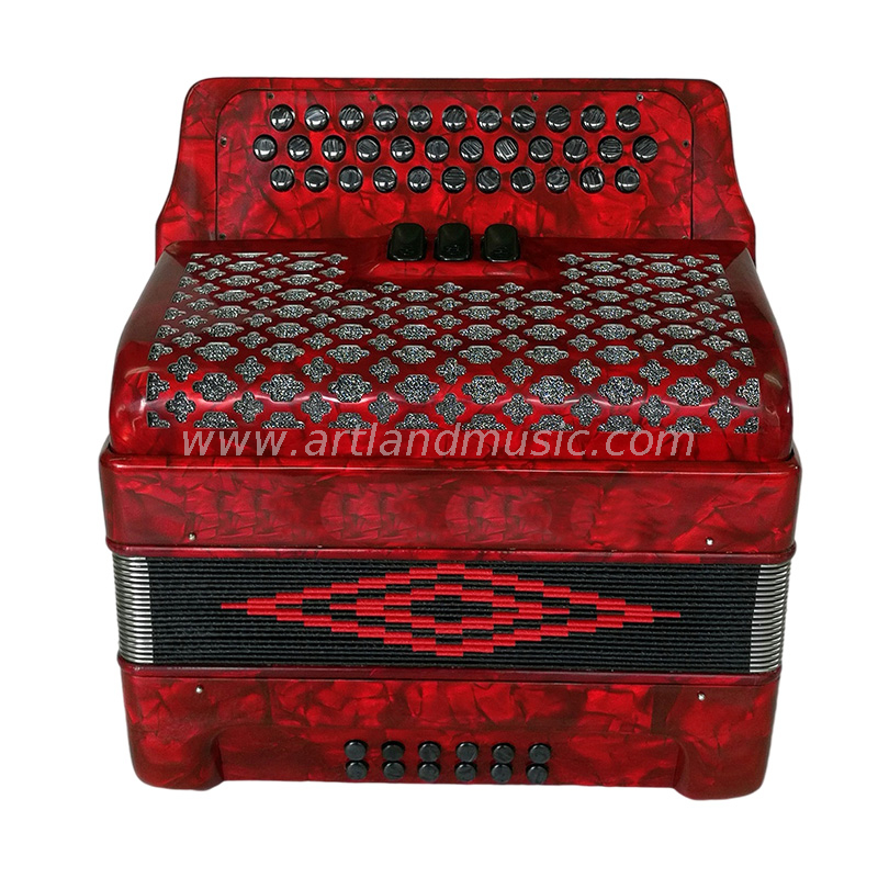 34 Keys 12 Bass Diatonic Accordion White (BAT3412G) 3chorus 9color