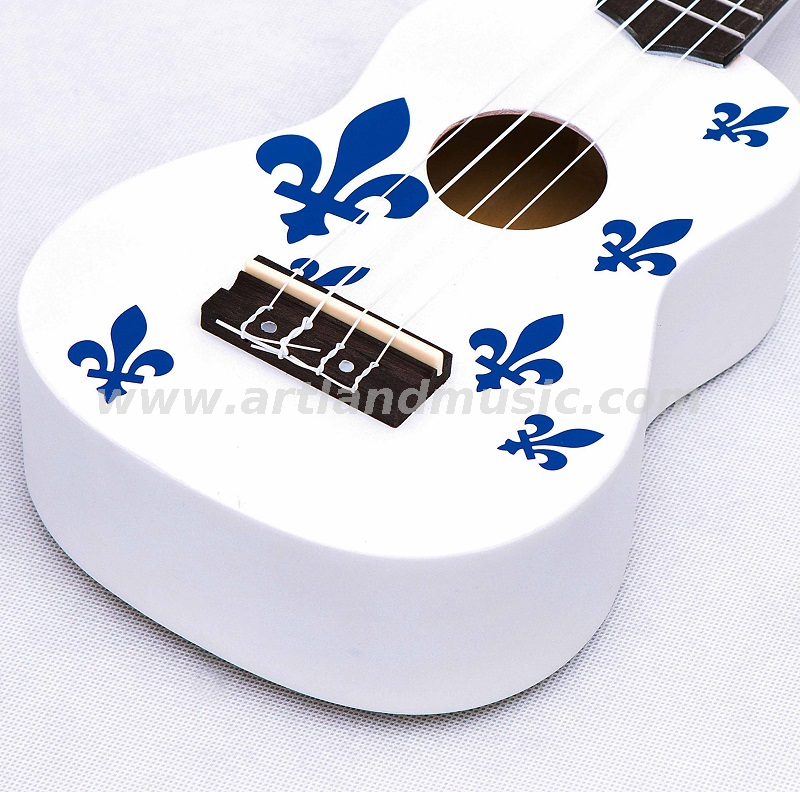 Colorful Cartoon Ukulele (UKS200D) -White