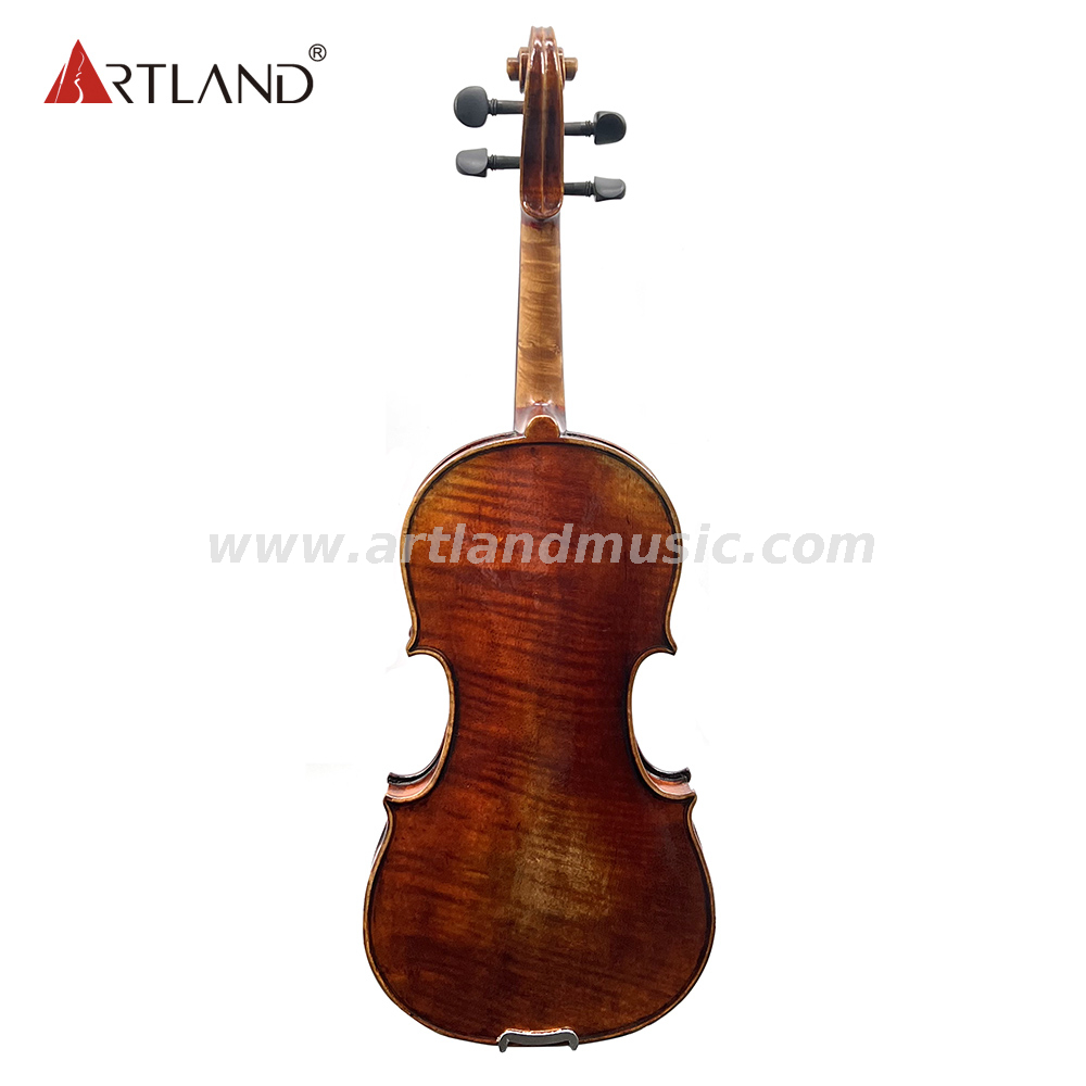 Antique Hand Varnish Violin with Flame on Back(AV61W)