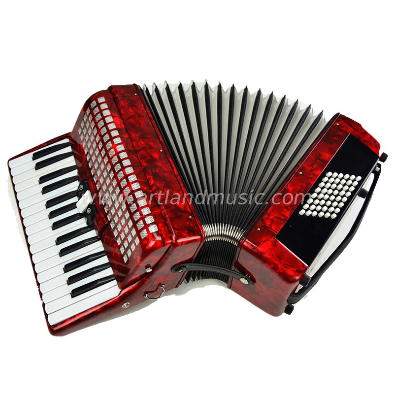30 Keys 48 Bass Piano Accordion Red (AT3048-B) 3 Chorus