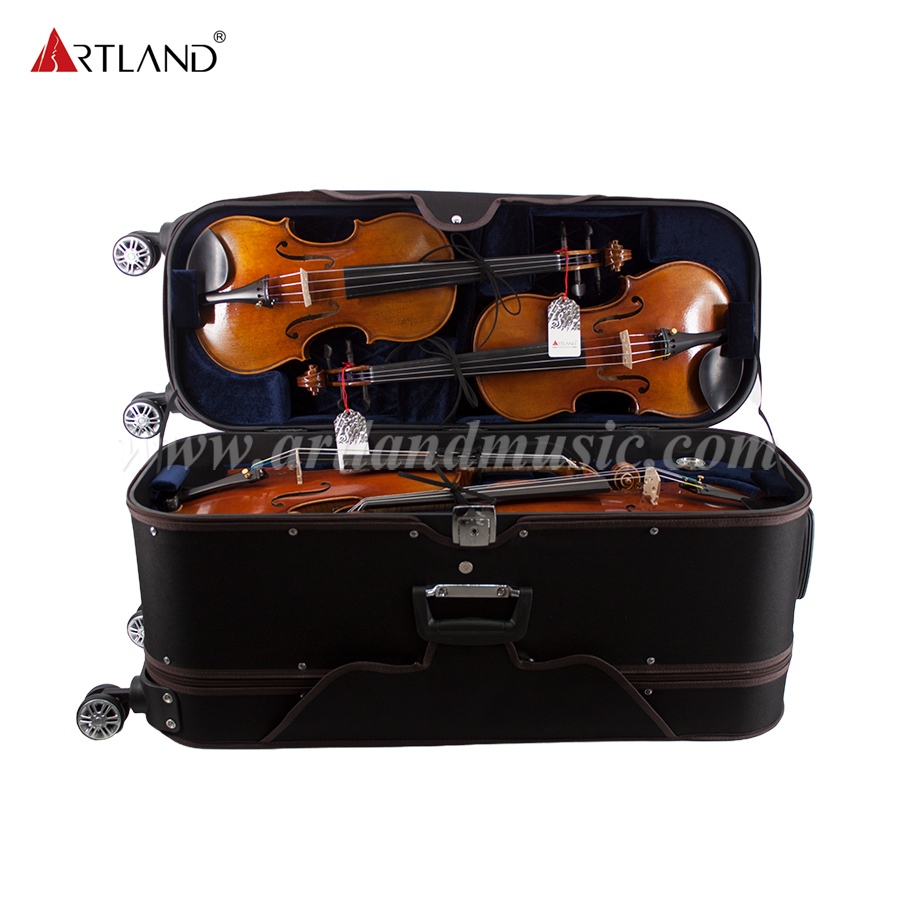 Trolley Case Type Hard Plywood Violin Case for 8 Violins with Universal Wheel​s (DSV808)