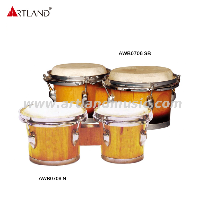 Log two-color or sun colored universal bongo drum （AWB0708-1）
