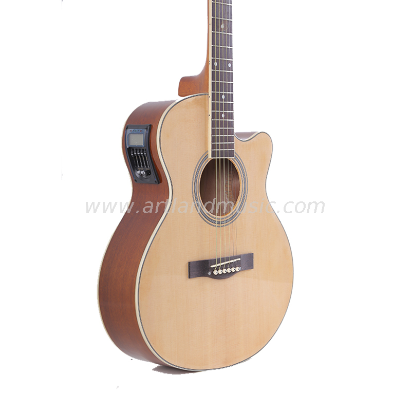 Custom Hand Made 40′′ Thin Body Acoustic Guitar Natural